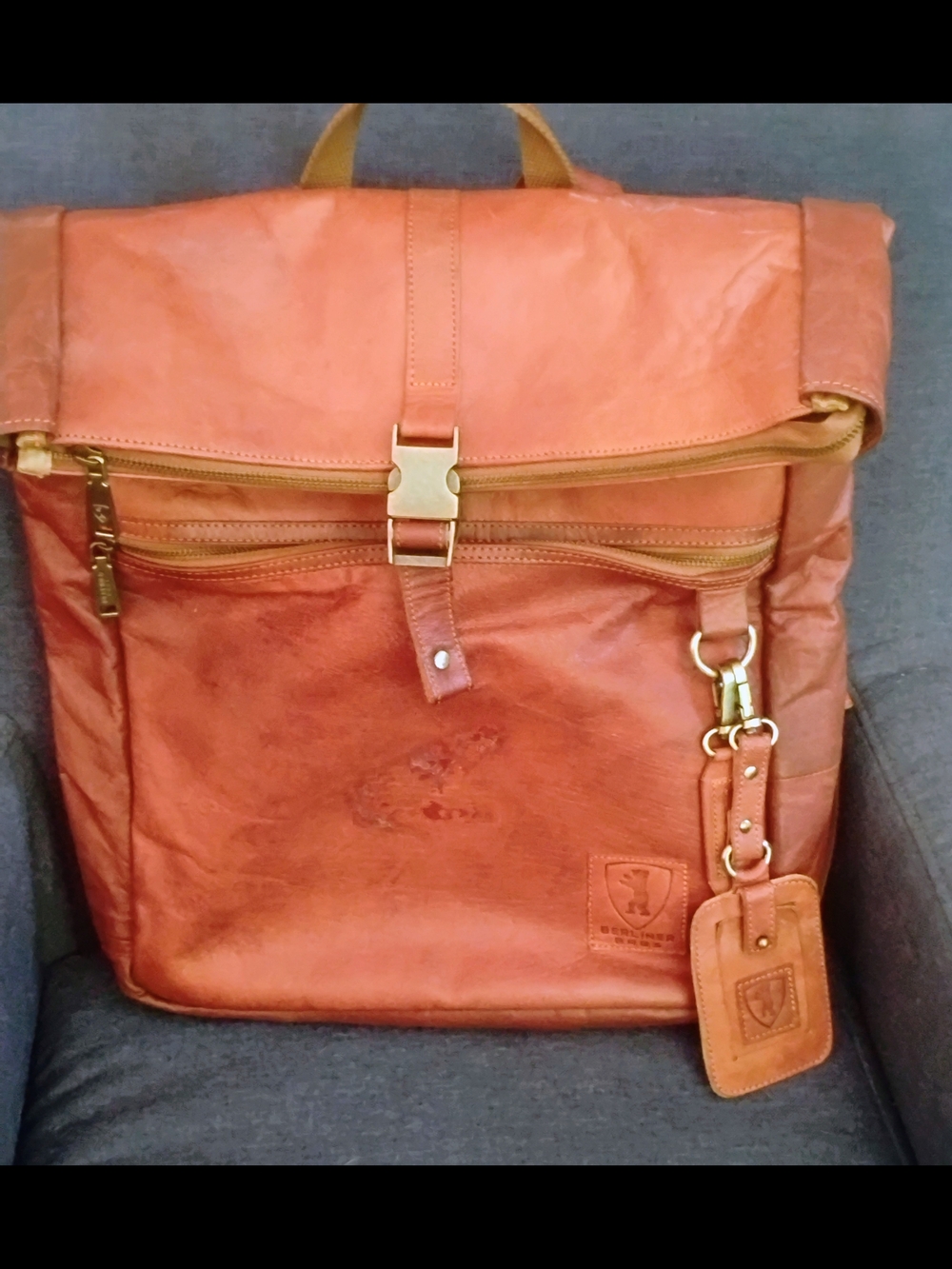 Berliner Leather Backpack/Laptop Bag- "Utrecht" Model